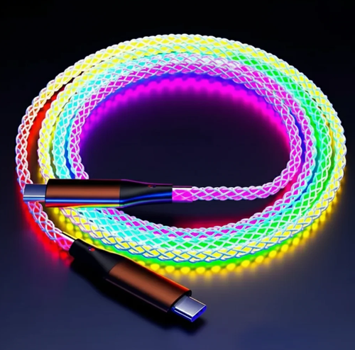 Câble Chargeur RGB 66W - Recharge rapide et colorée - Kawkaw